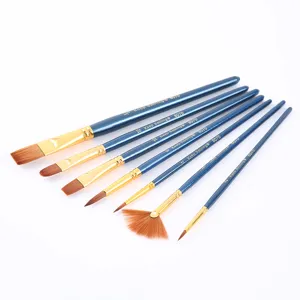 Professional nylon paint brush set 7 pieces for watercolor acrylic painting art supplies