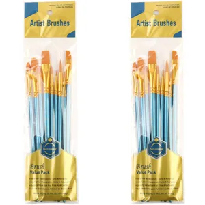 Pearlescent Blue Paint Brushes Nylon Hair Artist Brushes For Watercolor Acrylic Oil Painting Professional Art Drawing