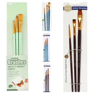 Professional Artist Paint Brush Set Wood Handle Nylon Hair Watercolor Acrylic Oil Painting Brushes Drawing Art Supplies