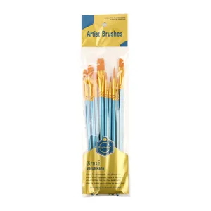 10pcs pearl blue nylon hair artist paintbrush set for oil watercolor acrylic painting art supplies