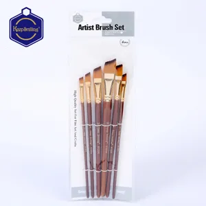 Juego de Pinceles de Artista Profesional Mango de Madera Pelo de Nailon Herramientas de Dibujo para Pintura al Óleo Acrílico Acuarela Suministros de Arte