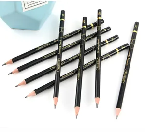KeepSmiling black drawing pencils set, 2B and 5B wood sketching pencils for art students use.