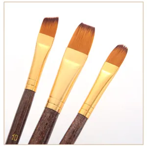 Professional nylon hair paint brushes set with wooden handles for watercolor acrylic art supplies
