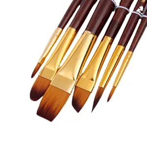 Keepsmiling Nylon Hair Paint Brushes Set Professional Wood Handle Watercolor Acrylic Painting Art Supplies