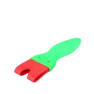 Pennello in spugna EVA per pittura fai da te per bambini, testa colorata con manico verde.