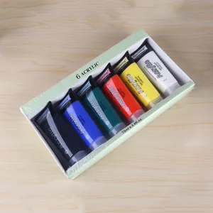 Keep Smiling 6-color acrylic paint set, 75ml tubes, perfect for canvas, DIY art, and wall painting.