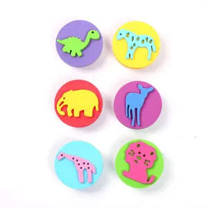 Children EVA sponge stamps set, colorful animal shape DIY painting tools for kids early education.