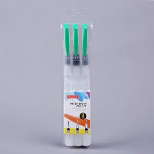 Water brush pen set with 3 sizes nylon hair refillable watercolor painting tools in pack