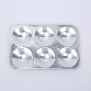 6-Hole Aluminum Palette Makeup Nail Art Pigment Tray Watercolor Mixing Box Art Craft Tool
