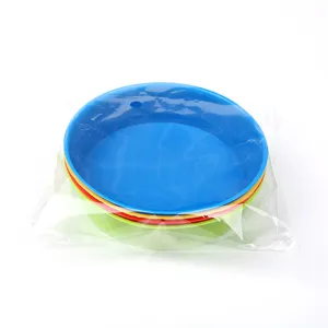 Set tavolozza pittura plastica per bambini a 4 colori, vassoio rotondo acrilico art.