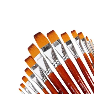 Nylon Hair Paint Brush Wood Handle Artist Paintbrushes For Watercolor Acrylic Oil Painting And Drawing Art Supplies