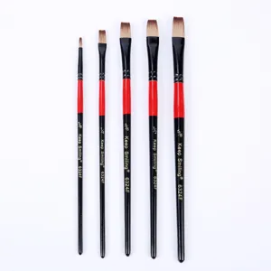 5 Stk. Nylon Pinsel Set Flach Künstler Pinsel für Acryl Öl Aquarell Malerei Kunstbedarf