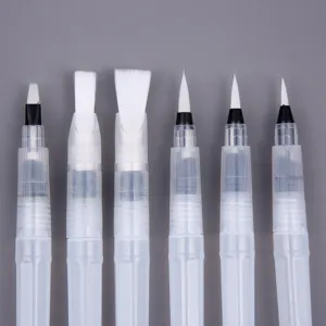 Set di 6 pennelli con serbatoio d'acqua in plastica con punte morbide per acquerello.
