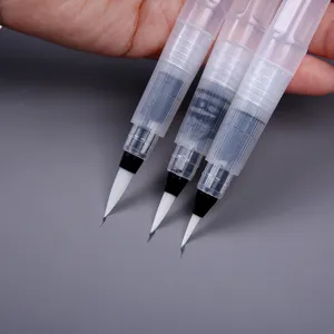 Set of 3 water brush pens with nylon hair for watercolor painting, solid water-soluble pencils.