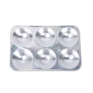 Aluminum Paint Palette 6 Holes Metal Color Mixing Tray Watercolor Pigment Holder Art Painting Makeup Nail Art Tool