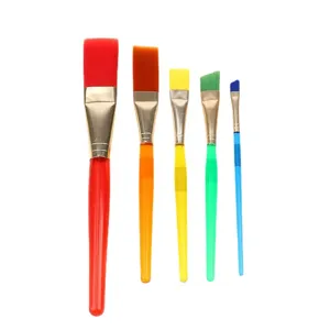 5-teiliges bunte Künstler Pinsel Set, flache Wasserfarben Gouache Pinsel für Malerei.