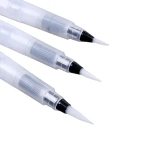 3-piece transparent water brush pen set with nylon hair for watercolor painting and sketching.