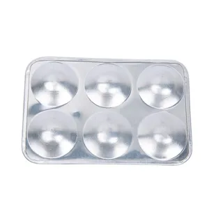 6-hole aluminum palette metal paint makeup mixing tray for art painting and nail art design