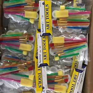 Σετ πινέλων ζωγραφικής DIY γκράφιτι παλέτα δίσκος χρωμάτων πλαστική λαβή εργαλεία