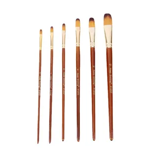Juego de 6 pinceles de acuarela para arte bolígrafos de dibujo de línea fina con mangos de madera.
