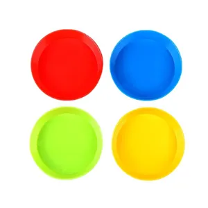 Set tavolozza di colori in plastica a 4 colori per bambini, piatto per pittura.
