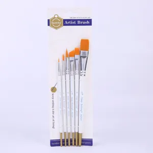 Detailed view of the six-piece artist paintbrush set with diverse brush tips for creative work.
