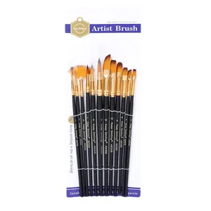 Professional Artist Paint Brush Watercolor Acrylic Oil Painting Brushes Wood Handle Nylon Hair Art Supplies