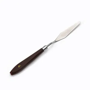 Couteau à palette d'artiste en acier inoxydable spatule de peinture marron pour huile.