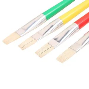 Set di 4 pennelli per bambini con manico in plastica e setole in nylon per pittura