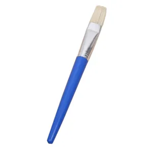Pennello piatto con manico in plastica blu e setole morbide per pittura artistica e bimbi