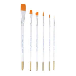 Professional 6-piece artist paint brush set for watercolor acrylic painting and fine detailing.
