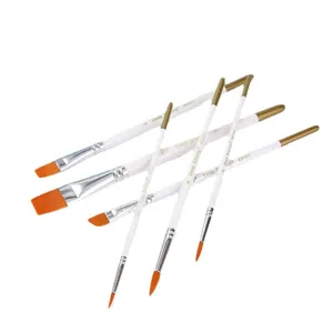 Set of 6 artist paint brushes watercolor acrylic painting flat and detail lining brushes.