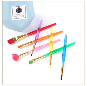 Children DIY Graffiti Paint Brush Set 7 Pcs Colorful Nylon Art Brushes For Kids