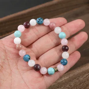 Bracciale di perle in pietra preziosa naturale quarzo cristallo gioielli dettaglio