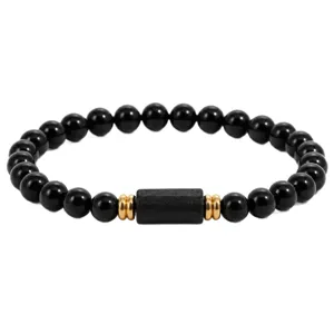 6mm black obsidian beaded bracelet for men women minimalist couple fashion jewelry item