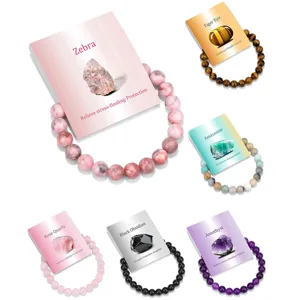 Naturstein Kristall Edelstein Perlen Stretch Armbänder Heilende Energie Perlen Schmuck Geschenke Sets Für Damen Herren
