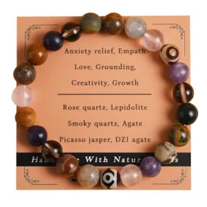Natural stone beaded bracelet with healing crystal and gemstone design for daily wear.