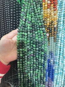 Cuentas redondas de piedra natural al por mayor cuentas sueltas multihebras suministros de joyería