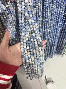 Hilos de cuentas redondas de piedra preciosa natural para hacer joyas artesanía DIY.
