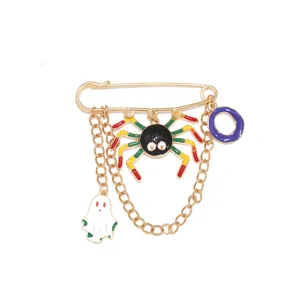Halloween Spinne Geist Brosche Detail Sicherheitsnadel Emaille Schmuck Anstecknadel