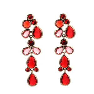 Vintage teardrop rhinestone dangle earrings alloy crystal statement jewelry for women