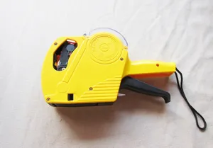 MX-5500 single row price labeler detail view, yellow plastic pricing gun for retail shop.