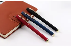 Baoke gel ink pen set featuring frosted barrels and metallic gold clips for smooth office writing.