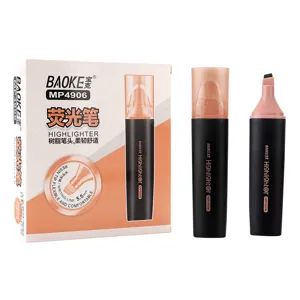 Baoke highlighter pens set with flexible resin tip 5.5mm writing line for office school.