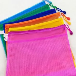 Durable PVC Waterproof Clear Mesh Document Bag Zipper File Folder Organizer For A4 A3 B5 Filing Office And School Supplies