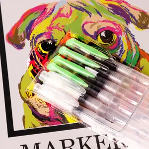 Waterverfpenseel set voor aquarel, navulbare waterpenseel pennen met transparante etui.