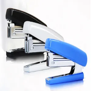 Portable mini stapler for office and school use, compact handheld metal binding tool.