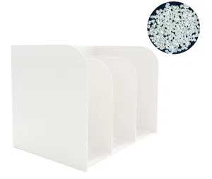 White plastic desktop bookend multi-tier file organizer sturdy book shelf storage stand holder