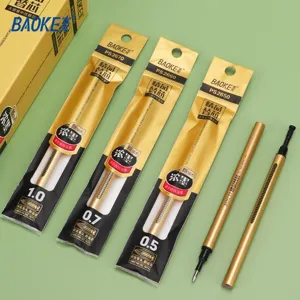 Baoke gel pen refills quick dry waterproof black ink 0.5 0.7 1.0mm smooth writing for school exams.