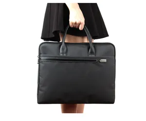 Schwarze Business Laptoptasche Aktentasche für Damen und Herren, Büro Dokumententasche.